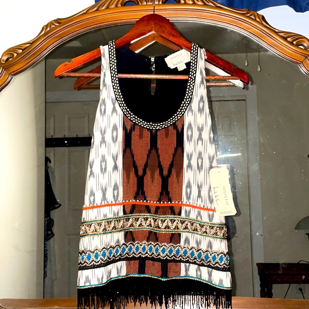 NWT Artelier by Nicole Miller Beaded Top